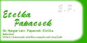 etelka papacsek business card